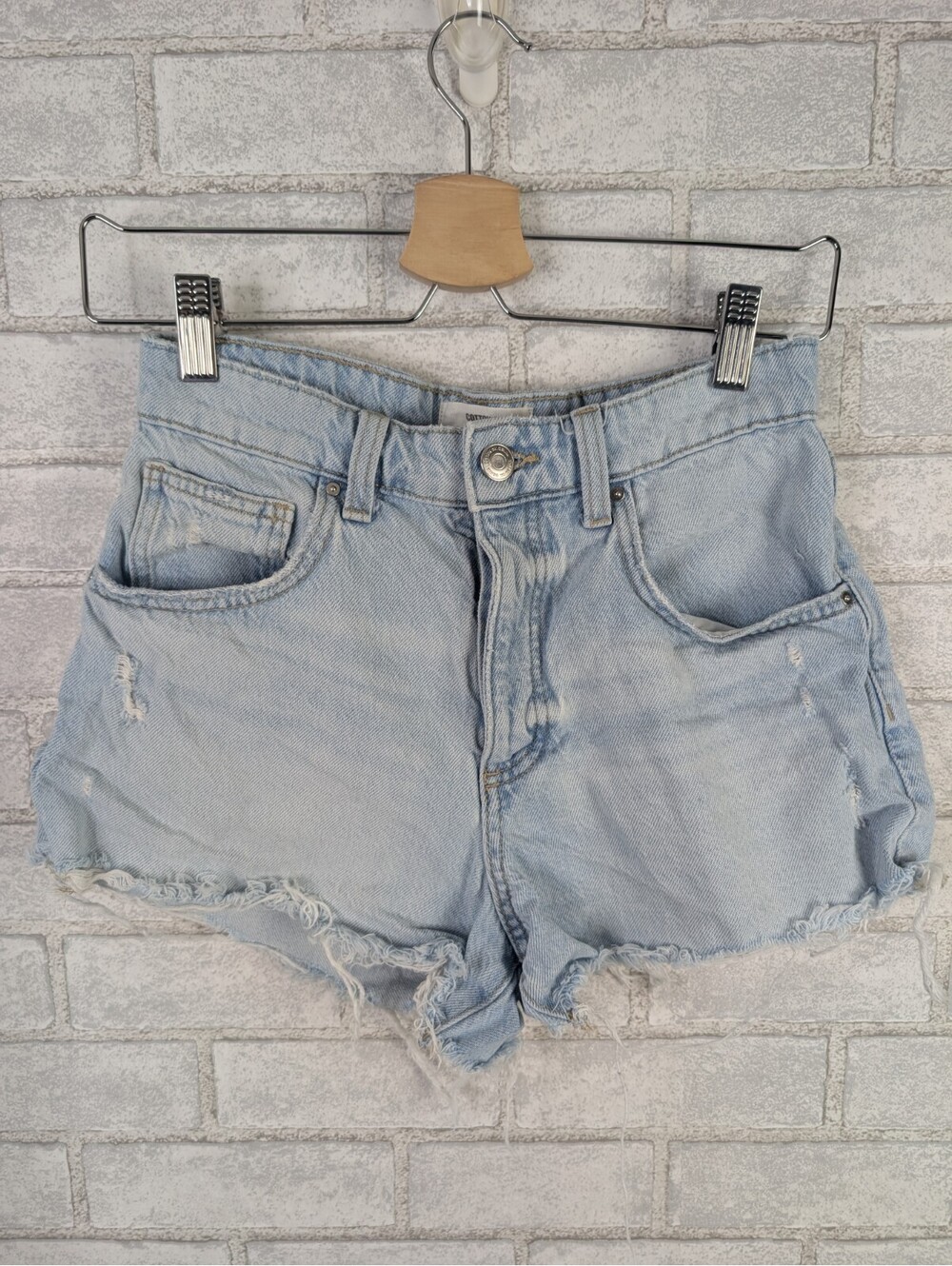 Cotton On Size 4 Original Cut Off Denim Short Light Distressed Jean Shorts